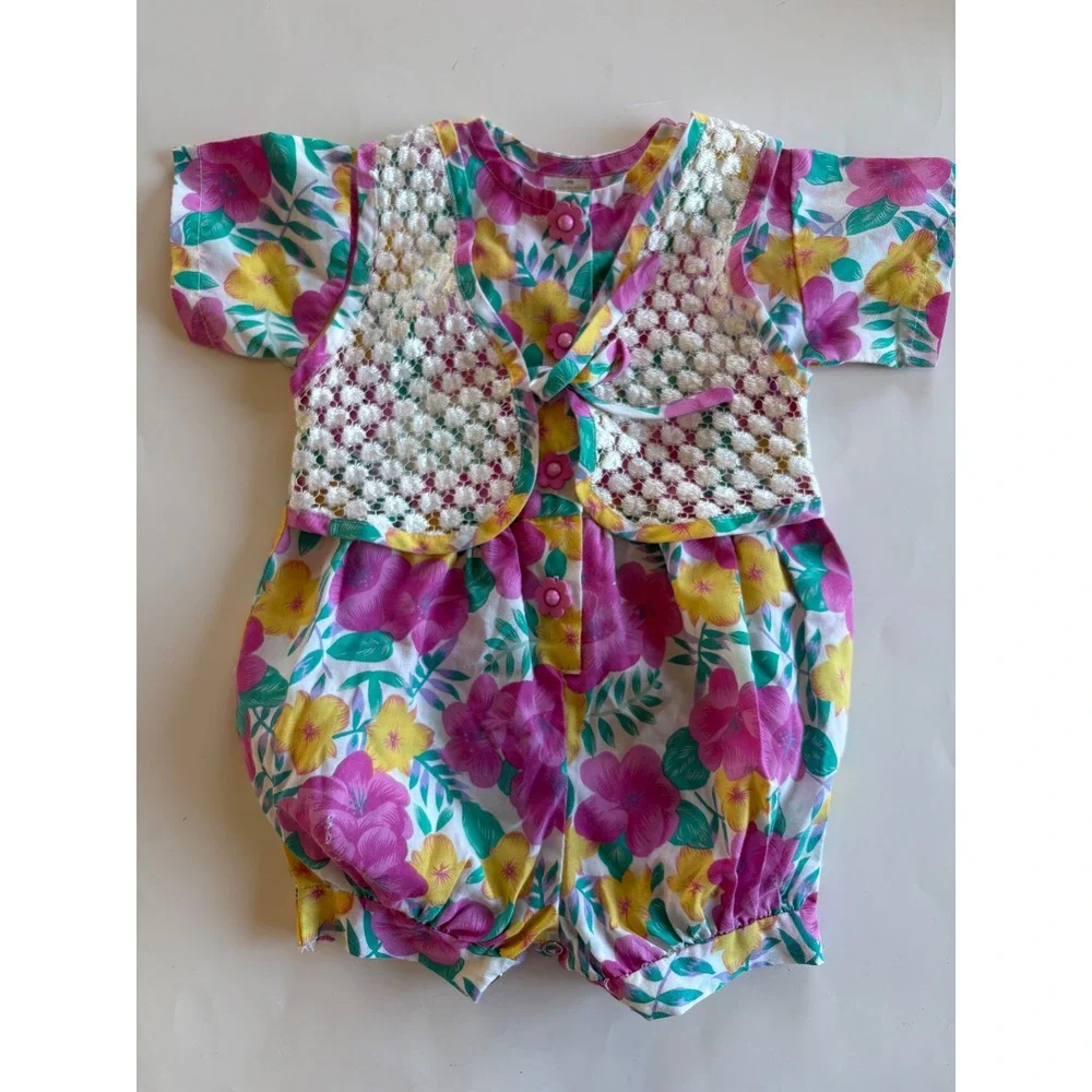 Vintage Baby Girl OshKosh B'gosh Denim Overalls Bubble Romper Bundle Lot 18M 7PC